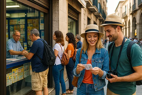 Touristes loterie guichet