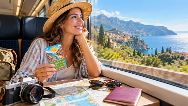 Tourist buying lottery